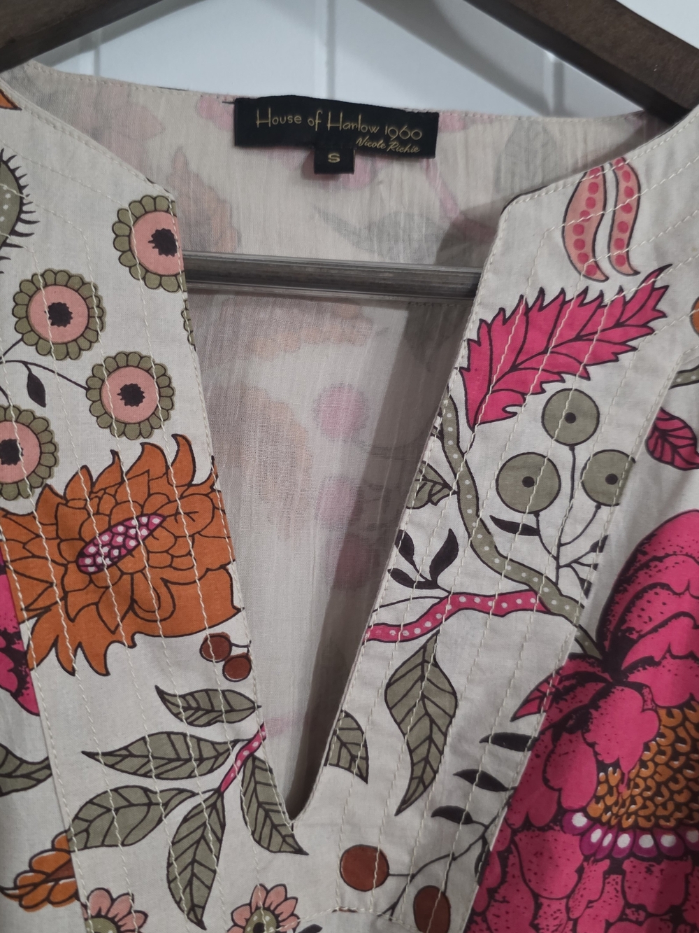 House of Harlow 1960 by Nicole Richie Floral Wrap Dress Size S Boho Tie Waist - Picture 3 of 9